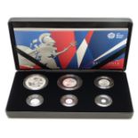 Royal Mint 2017 UK six coin silver proof Britannia set, cased with certificate