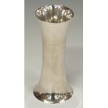 George V hallmarked silver vase of waisted form, Birmingham 1914 maker A & J Zimmerman Ltd, height