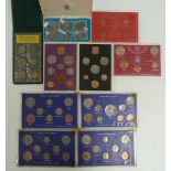 Pre-decimal 1960s UK coin sets, together with Queen Elizabeth set of farthings, 1970 and 1971 set,