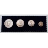 1972 silver Jersey Royal Wedding set comprising four graduated coins, in case with certificate