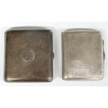 Two hallmarked silver cigarette cases, weight 178g