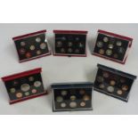 Royal Mint UK proof coin collection sets, various dates including 1983, 1984, 1986, 1987, 1993 and