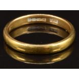 A 22ct gold wedding band/ ring, size N, 3.6g