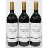 Three bottles of Chateau Rauzan-Segla 2001 Margaux Grand Cru Classé red wine 75cl 12.5% vol. This