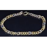 Edwardian 9ct gold bracelet set with seed pearls and paste, 4g