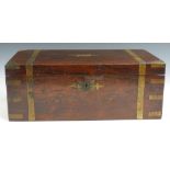 Victorian brass-bound rosewood writing slope, W45 x D25 x H17cm