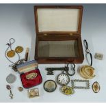 19thC portrait miniature lidded trinket box, hallmarked silver thimble, Victorian commemorative