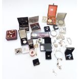 A collection of silver jewellery including bracelets, bangles, pendants, earrings, rings, etc