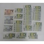 Seventy one British banknotes 1980-1988, Somerset consecutive uncirculated groups of notes to