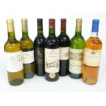 Seven bottles of mixed French wines comprising Chateau de Respide Graves 2002, 12.5% vol, Le XV de