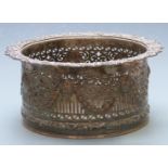 Silver plated centrepiece with pierced and embossed decoration, diameter 26cm