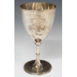 Victorian hallmarked silver goblet or chalice, London 1919, maker Daniel & Charles Houle, height