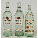 Three bottles of Bacardi Superior Rum, all 1 litre 37.5% vol