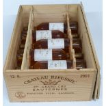 Six bottles of Chateau Rieussec 2001 Sauternes Premier Grand Cru Classé white wine 75cl 13.5 vol.