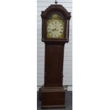 P.Griffis, Southminster 8 day cottage style long case clock, painted Roman dial with Arabic