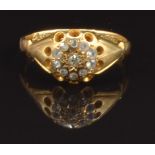 Edwardian 18ct gold ring set with diamonds, Chester 1907, size L, 2.5g