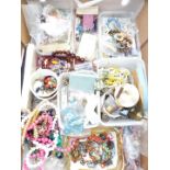 A collection of costume jewellery including vintage beads, necklace, etc