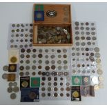 A collection of UK and overseas coinage, includes some silver content, Victoria, Edward VII florins,