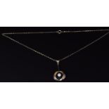 A 9ct gold pendant set with a pearl and chain, 1.6g, length 40cm