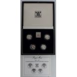 Royal Mint 1984-1987 £1 silver proof Piedfort collection comprising four coins in deluxe case with