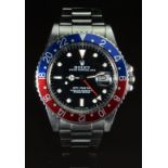 Rolex GMT Master gentleman's diver's/ pilots automatic wristwatch ref. 16750 with date aperture,