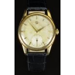 Omega 9ct gold gentleman's wristwatch ref. 143.420 with inset subsidiary seconds dial, gold hands