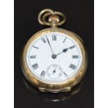 Omega silver gilt ladies keyless winding open faced pocket watch with inset subsidiary seconds dial,
