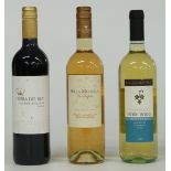 Three bottles of red, white and rosé wine comprising Tierra Del Rey Cabernet Sauvignon from Chile (