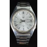 Seiko 5 gentleman's automatic wristwatch ref. 6309-7150 with day and date aperture, luminous