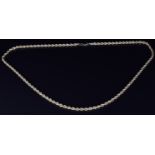 A 9ct gold rope twist necklace, 7.2g, length 50cm