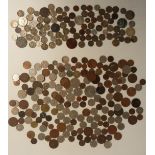 A collection of USA coinage including Indian head five cents WW2 steel one cent, New York transit