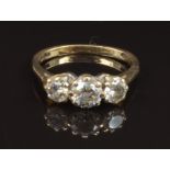 A 9ct gold ring set with cubic zirconia, size M, 2.8g