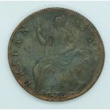 William and Mary 1604 proof halfpenny, Peck 612, plain edge on thin flan, VF obverse, F reverse