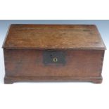 18thC oak bible box with further small compartment within, W53 x D32 x H22cm