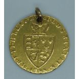 1788 George III gold guinea, pierced with loop