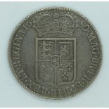 William and Mary 1689 half crown first reverse, toned