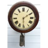 A c1850 30 hour Black Forest wall clock with 21cm painted Roman dial, the movement in wooden