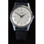 Nivada Discus gentleman's wristwatch ref. 8188 M 8399 with silver hands, baton markers and dial,