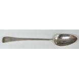 Georgian hallmarked silver basting spoon, London 1804, maker's mark IB, length 29cm, weight 90g