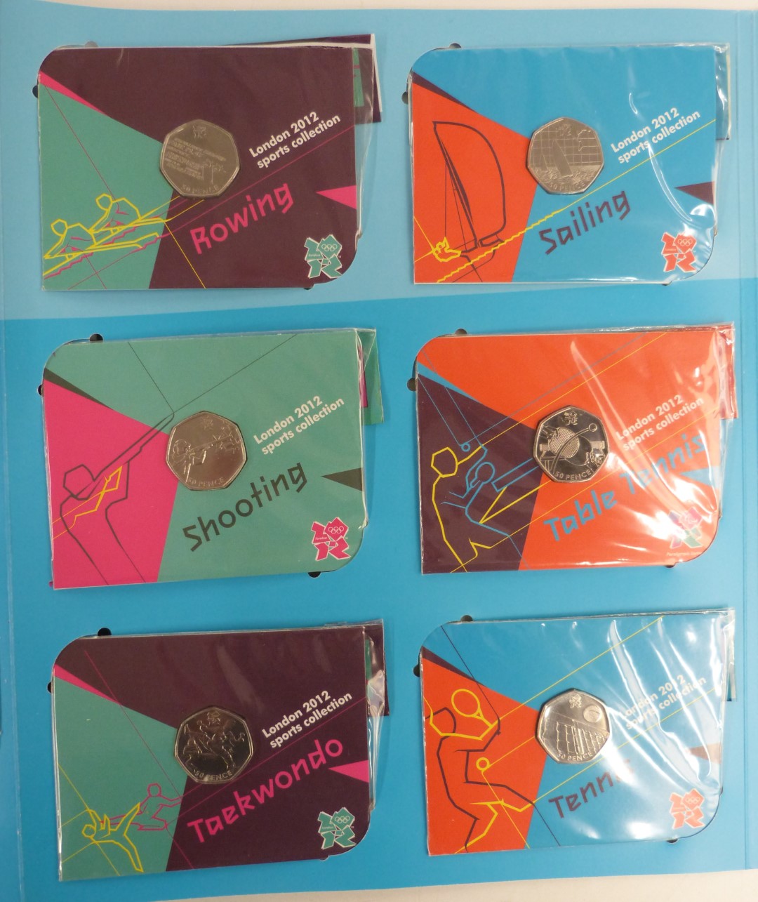 2012 London Olympic Games 50p collector's album with set of 29 coins and completion medallion - Image 4 of 5