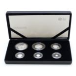 Royal Mint 2018 UK six coin silver proof Britannia set, cased with certificate