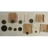 Ten Roman/ ancient coins, each catalogued in envelopes with separate written description, together