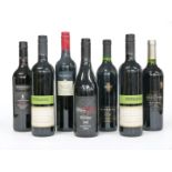 Seven bottles of New World red wine comprising Australian Rosemount Estate 2012 Shiraz 13.5% vol,