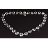 A Victorian rivière necklace set with round cut quartz, length 42cm