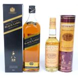 Johnnie Walker Black Label, 12 years old Blended Scotch Whisky in presentation box, 1 litre 43%