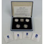 Royal Mint 1994-1997 UK silver proof Piedfort £1 collection comprising England, Scotland, Ireland