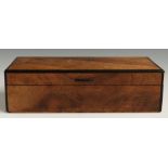 Fred Foster Cotswold School Arts & Crafts walnut box with details to interior, width 19cm