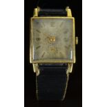 Cortebert 18ct gold gentleman's wristwatch with subsidiary seconds dial, gold hands, Arabic numerals