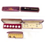 Victorian stick pin set with a round cut diamond of approximately 0.2ct in original box, mother of