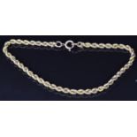 A 9ct gold rope twist bracelet, 5.7g